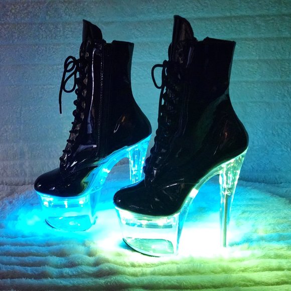 FlashDance 7" Led Light up Platform Ankle Boots Flash dance - Picture 7 of 15